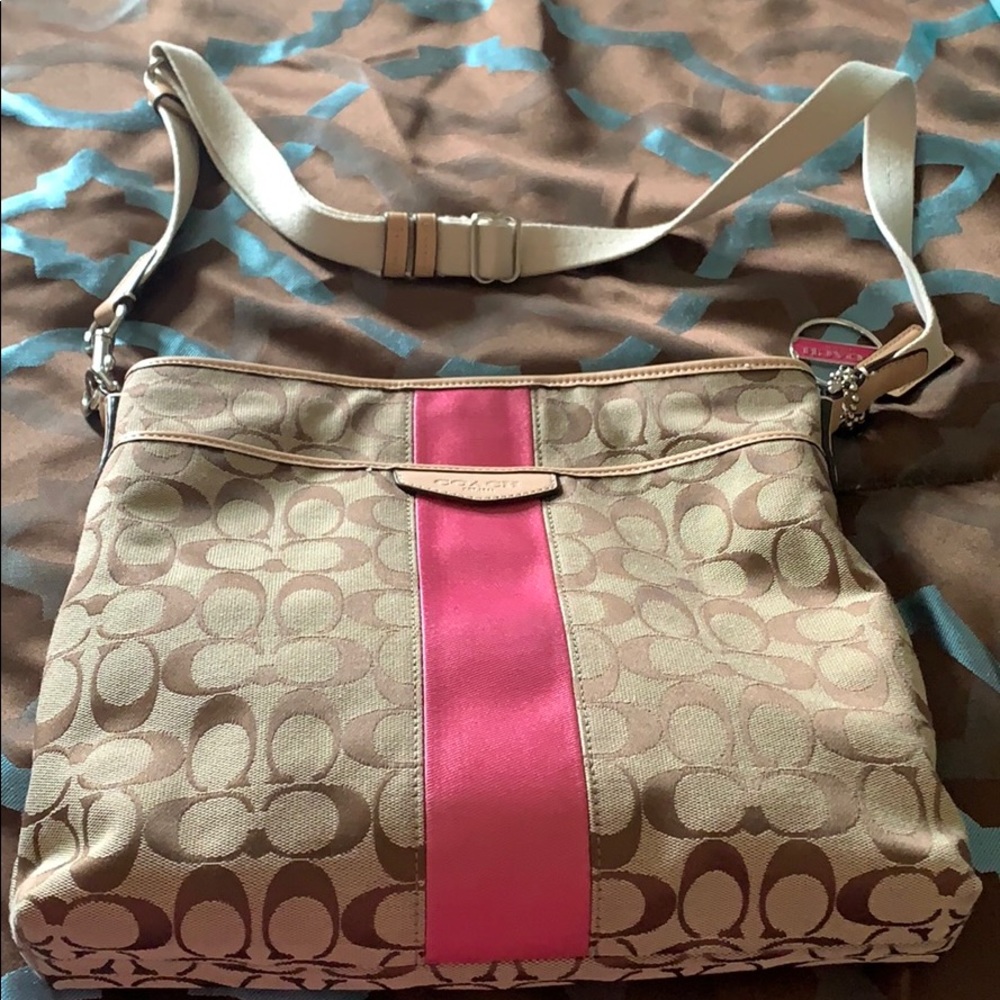Monogram C canvas coach bag, dust bag & receipt